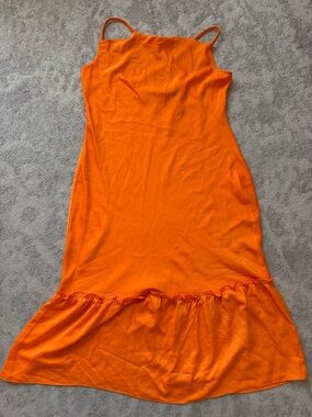 Karl Lagerfeld Orange Braided Strap Dress